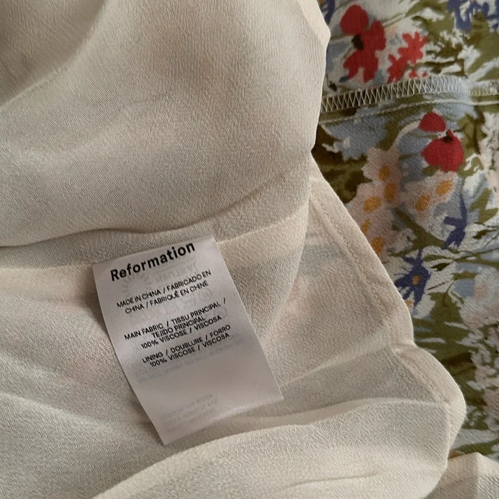 NEW Reformation Nadira Midi  Dress in Countryside Green Yellow Floral | size 6 - Picture 12 of 13